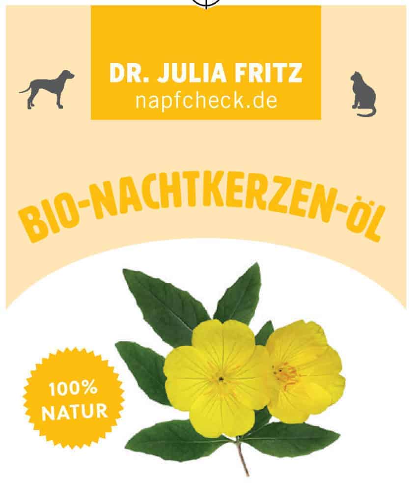 napfcheck Bio Nachtkerzenöl kaltgepresst für Hunde und Katzen